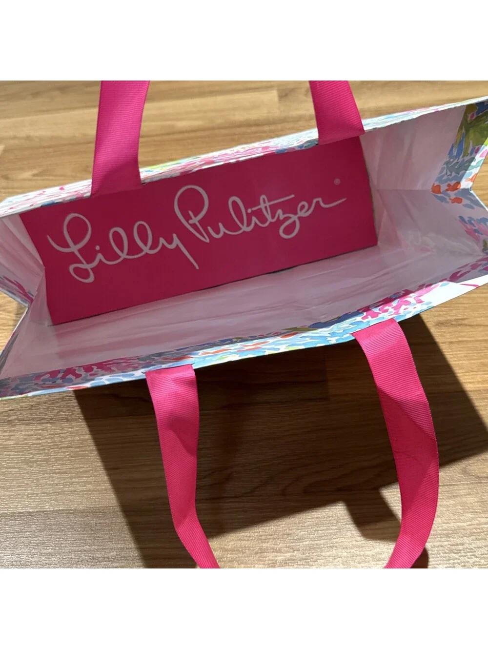 Lilly Pulitzer  CORAL PRINT Paper Gift Bag 11in x 8in